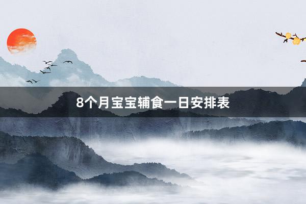 8个月宝宝辅食一日安排表